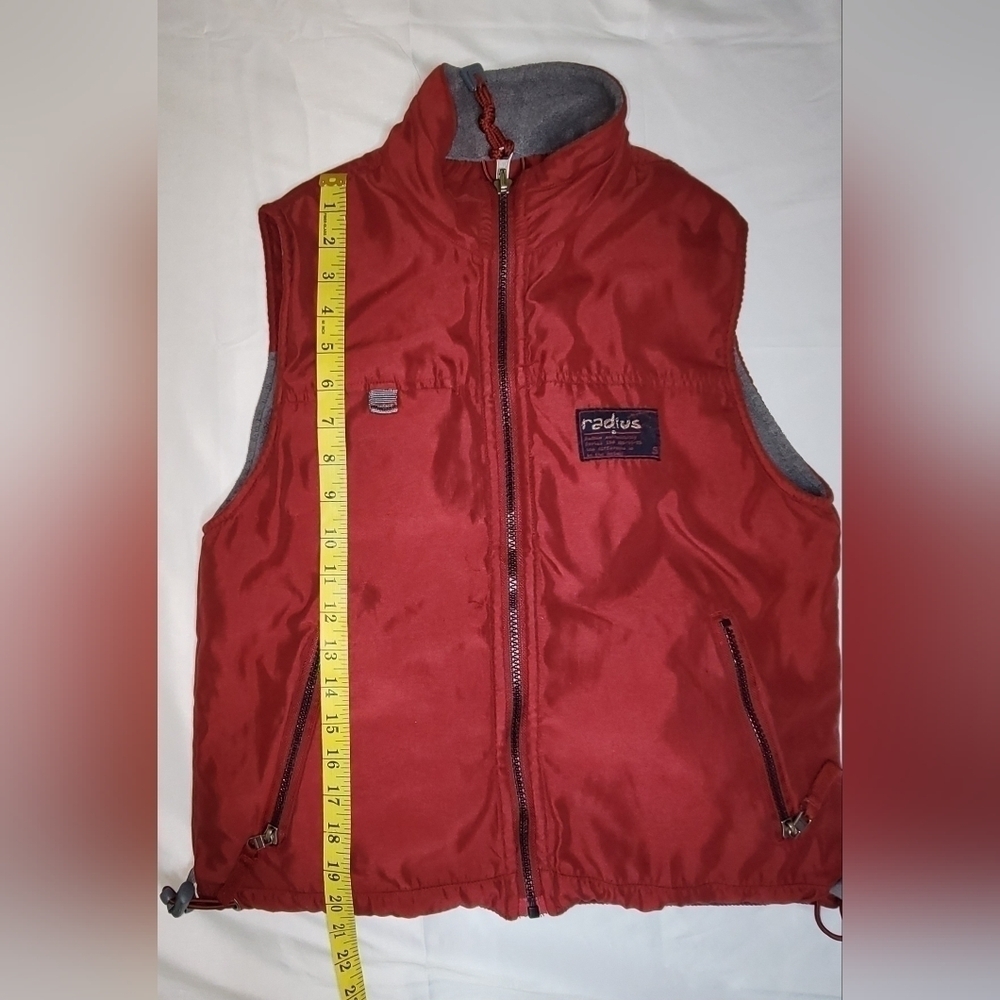 Radius Full Zip Reversible Red and Gray Drawstring Vest Boy's Small - Picture 12 of 12